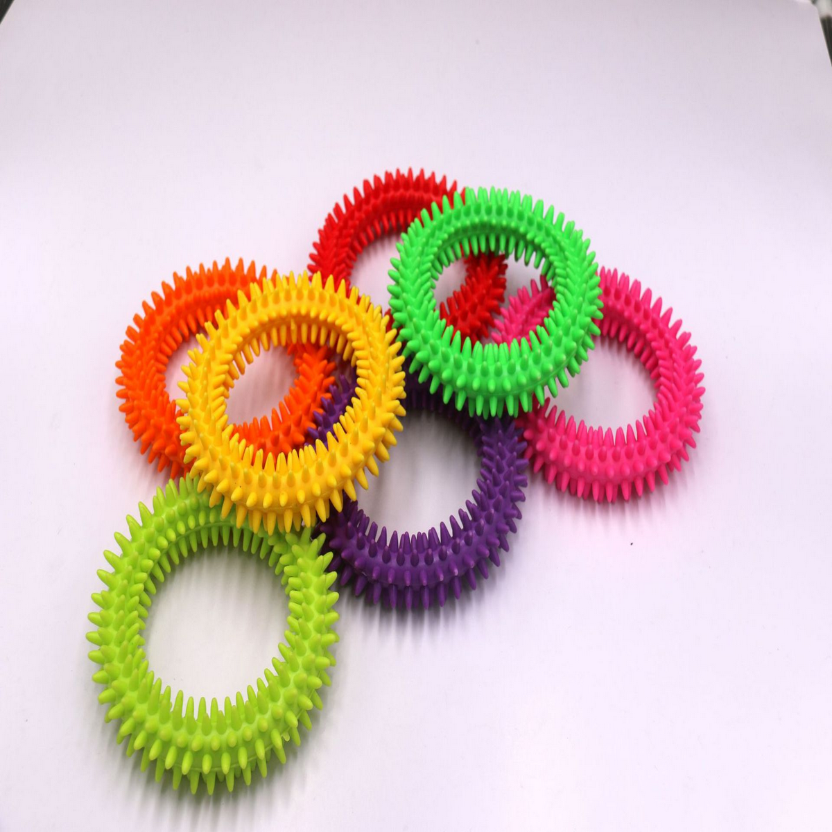 PAWPAWwholesale - Wholesale Pet Chew Toy - Dog - Durable TPR Spiked Ring - Dog Chew Toy_CWMM71911
