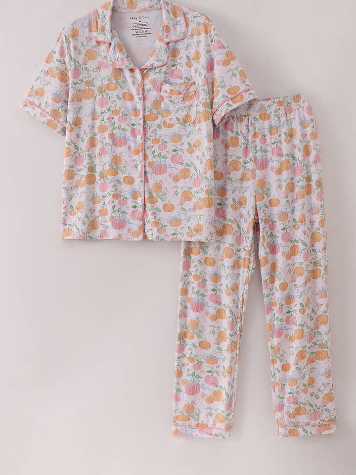 Rosa pumpa bambu mamma pyjamas set för wholesale av Aspen Rain Boutique
