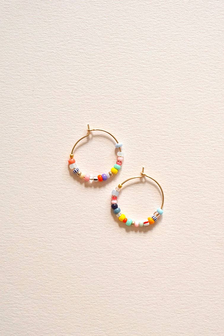 SAN SAN - Wholesale Hoop Earrings - MONDO - hoop earrings with colorful pearls/gift idea2