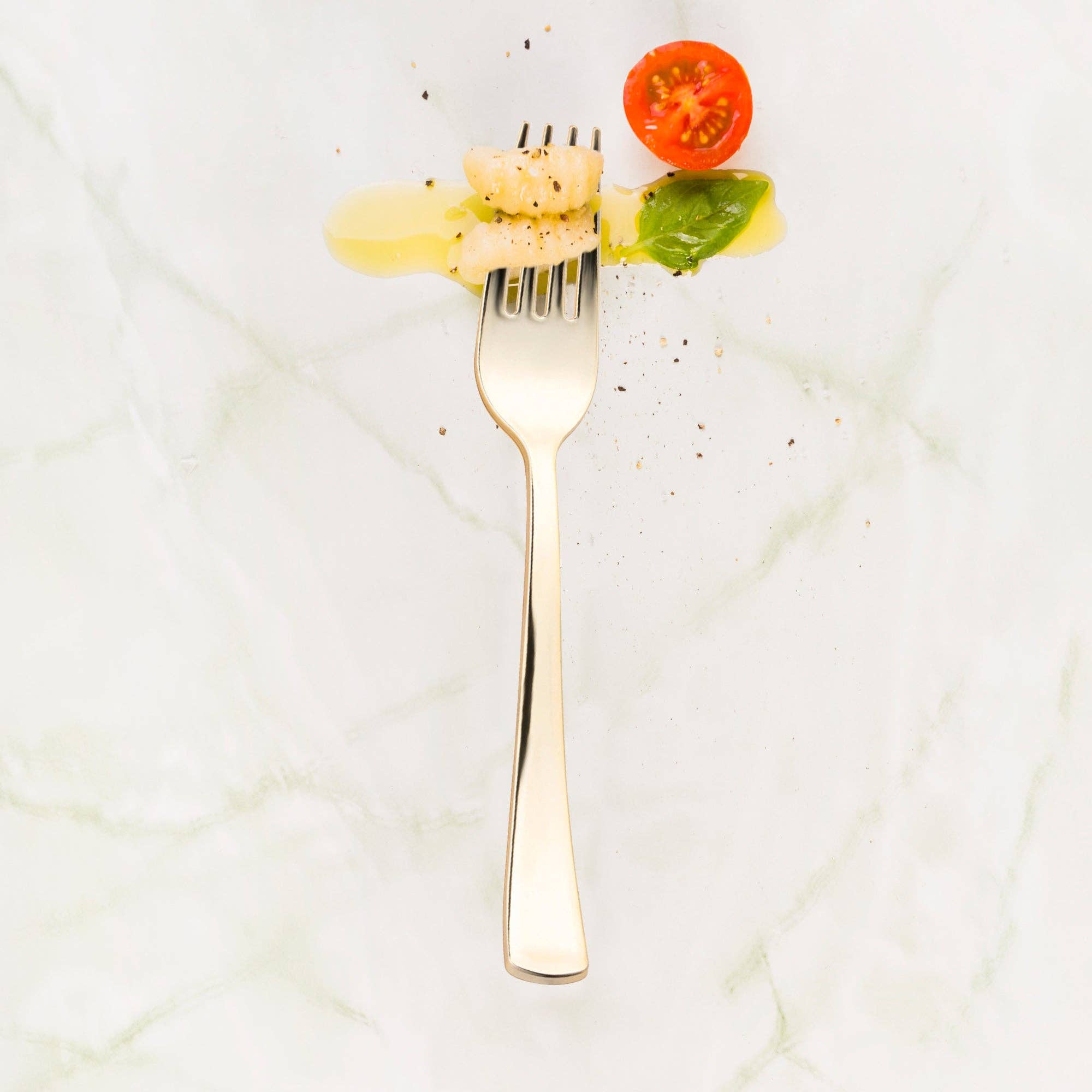 Smarty had a Party - Wholesale Disposable Servingware Set - Shiny Metallic Gold Plastic Forks - 24 pcs7