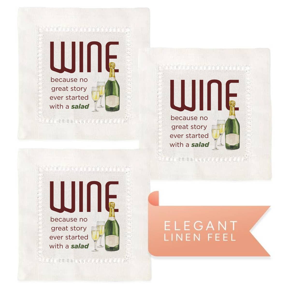 Jolitee – Engroshandel Middags- og stofserviet – Vinsalat Hemstitch Servietter1