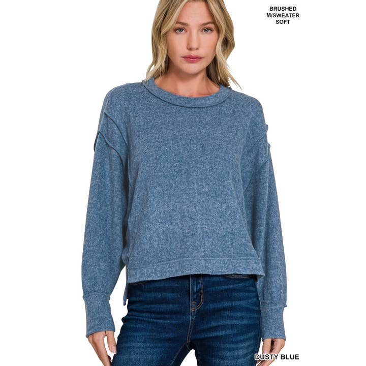 Apolline - Wholesale Sweatshirt - Women's - Brushed melange hacci oversized sweater6