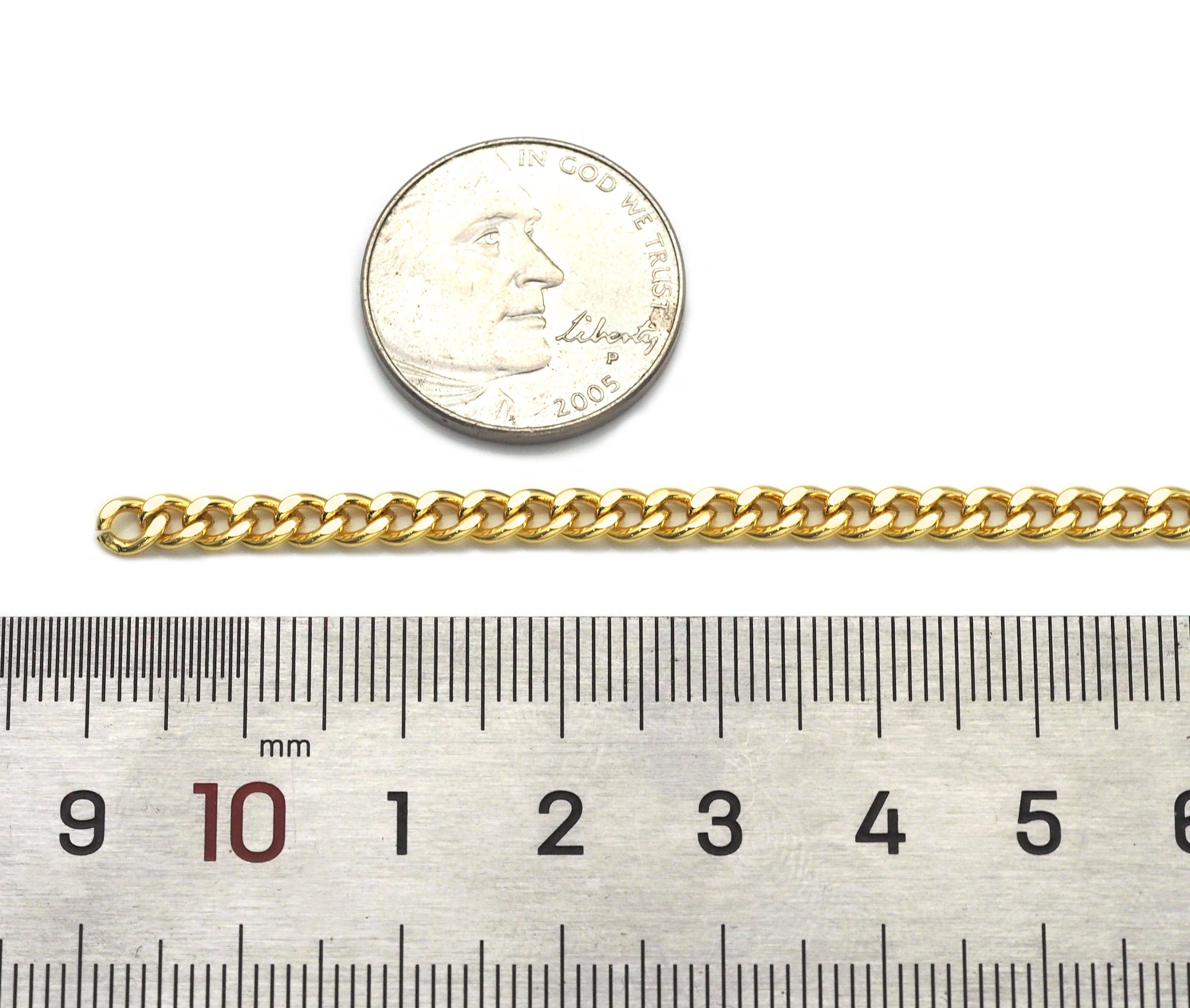 BestBeads&Beyond – wholesale Link & chain necklace – cuban chain by yard, Thin curb chain, sku#LD3472