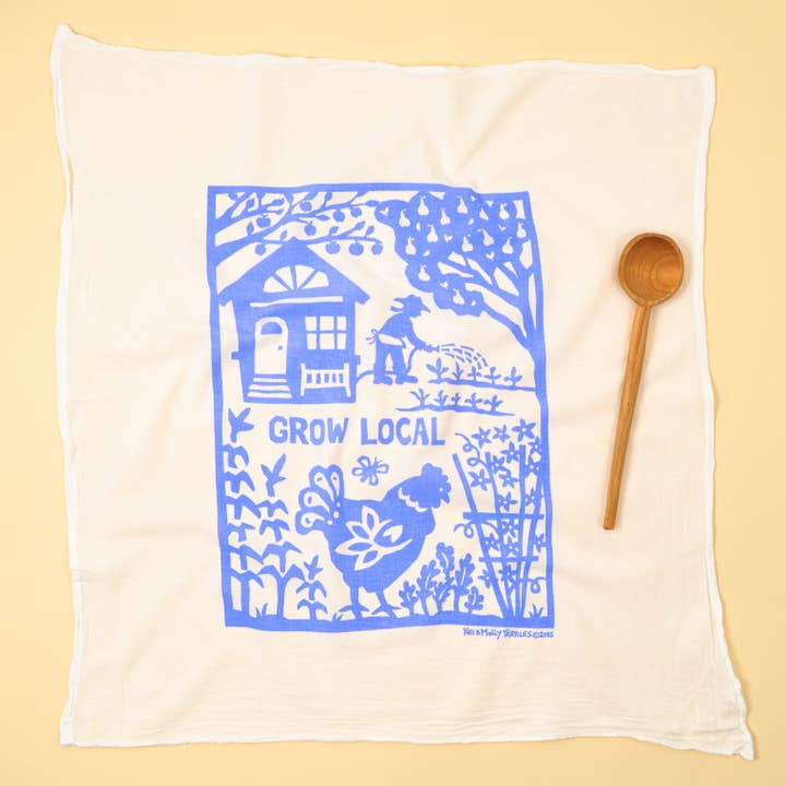 Kei & Molly Textiles, LLC - Wholesale Tea towel - Flour Sack Dish Towel - Grow Local