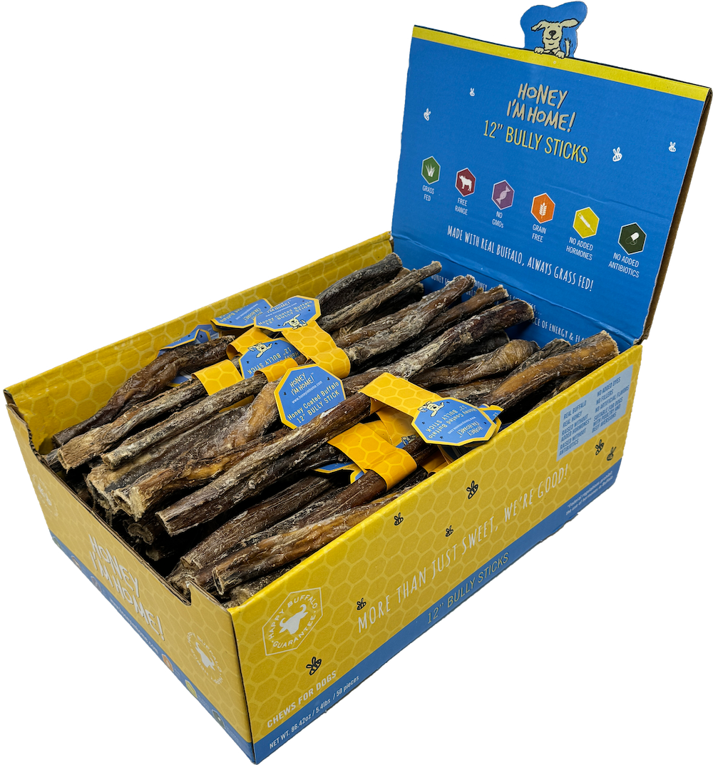 Honey I'm Home - Wholesale Pet Treats - Dog - 12"  BULLY STICKS BULK2