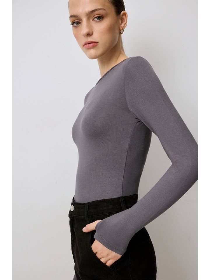 Antrasit BASIC LONG SLEEVE BODY for wholesale on Faire1