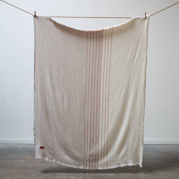 Horizon Throw - Cream, beige and rust for wholesale by Thyme and Sage Home Textiles