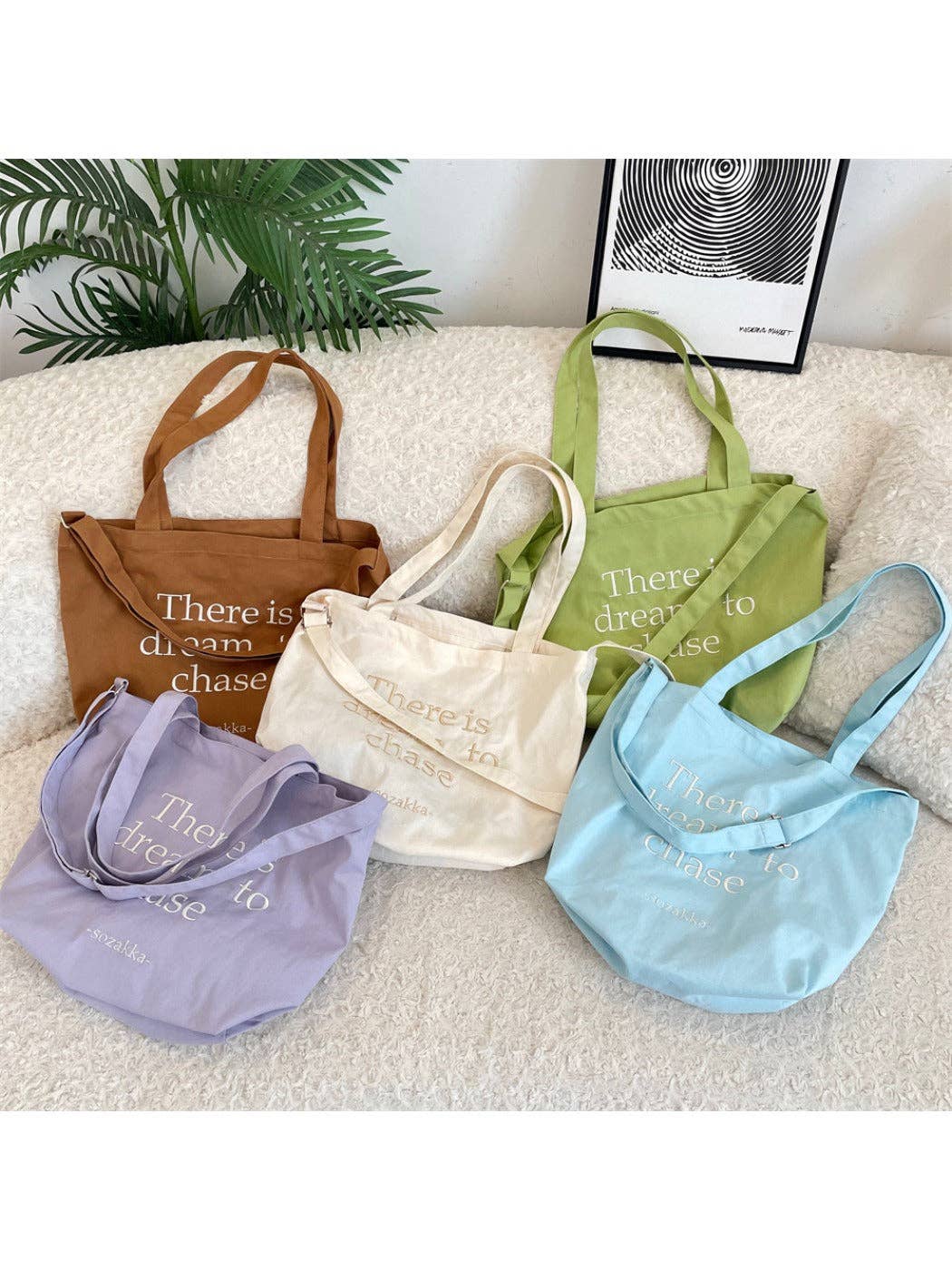 Funkyrel® Atzbranding Limited - Venta al por mayor Bolsa de asa- Mujer - Cosbai - Bolsa de lona con letras coreanas para mujer5