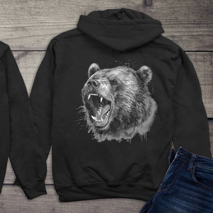 Sweat à capuche Ours Rugissant pour la vente par Artopia