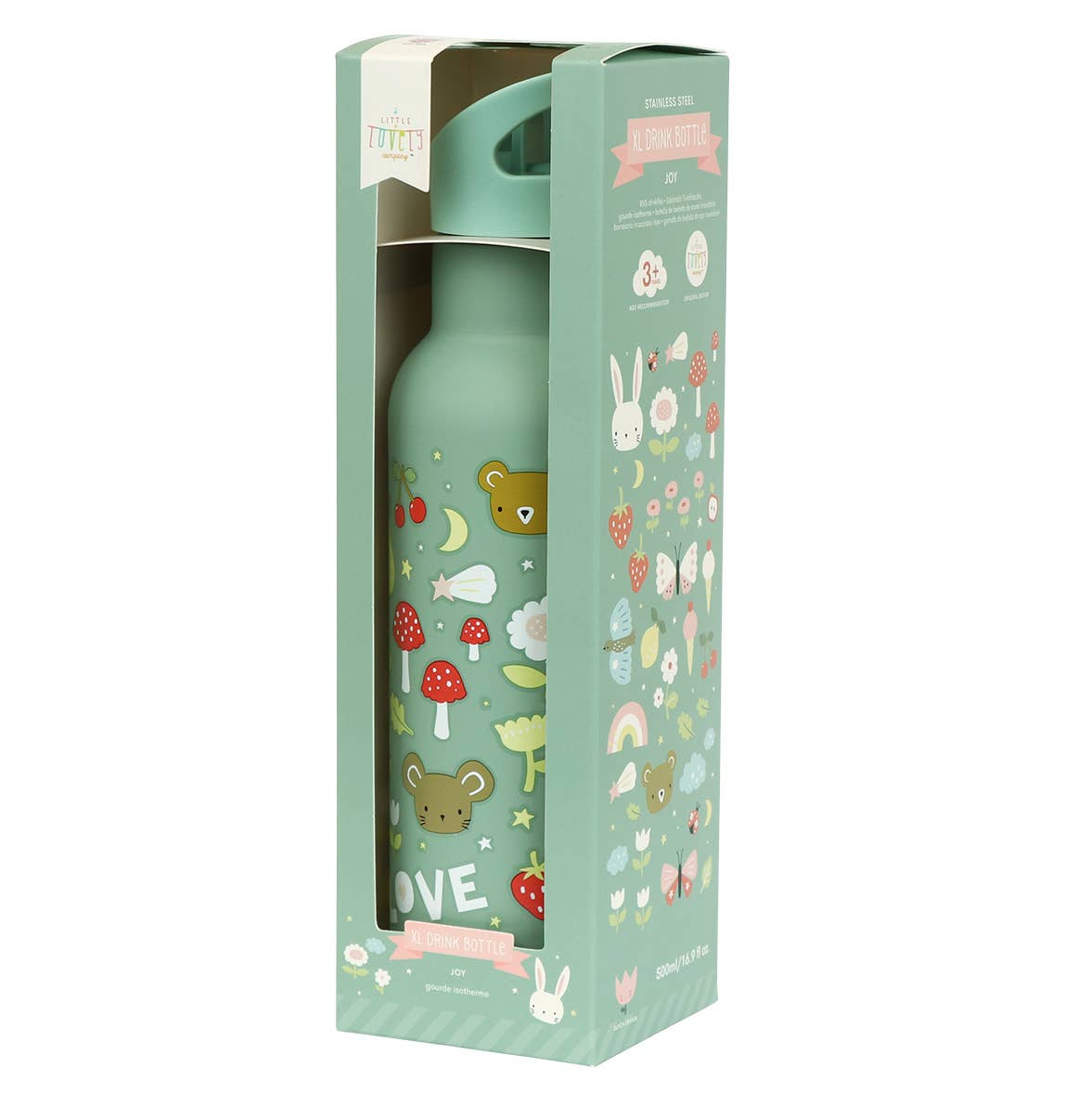 A Little Lovely Company - Wholesale Water Bottle - XL stainless steel drink/water bottle: Joy3