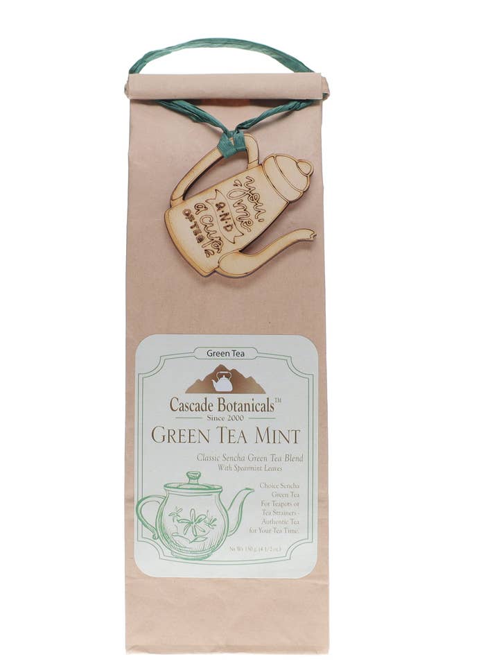 Green Mint Green Tea Loose Pack for wholesale by Cascade Teas & Botanicals