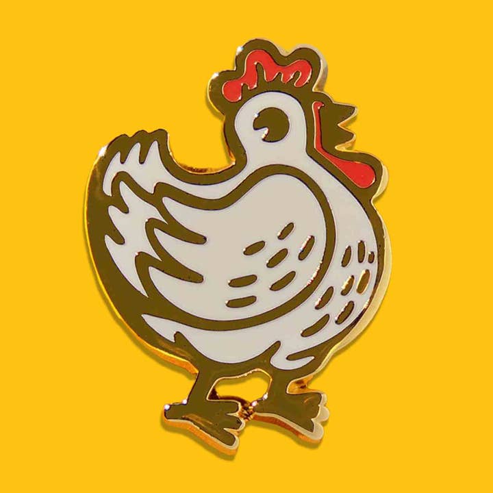 Chicken enamel pin for wholesale by It's Not That Weird