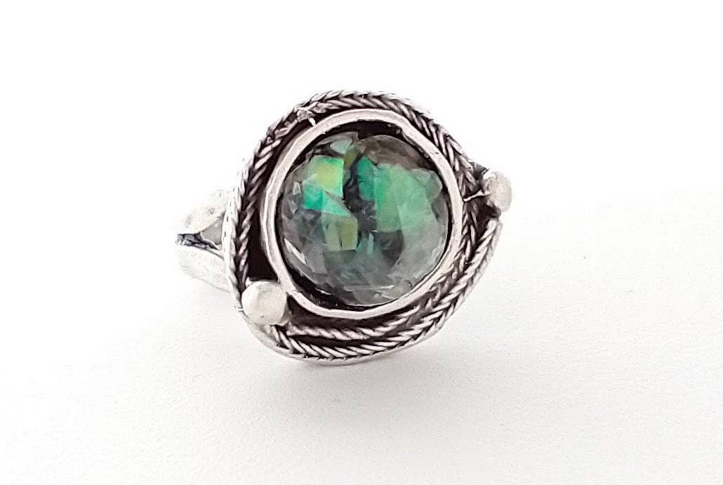 Piccadilly Pendants - Vendita all'ingrosso Anelli cocktail/statement - Anello in argento martellato, anello fatto a mano, anello blu7