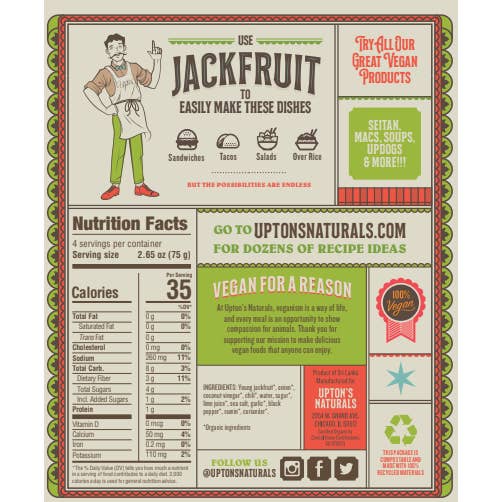 Upton's Naturals - Wholesale Shelf-stable prepared meal - Chili Lime Jackfruit1