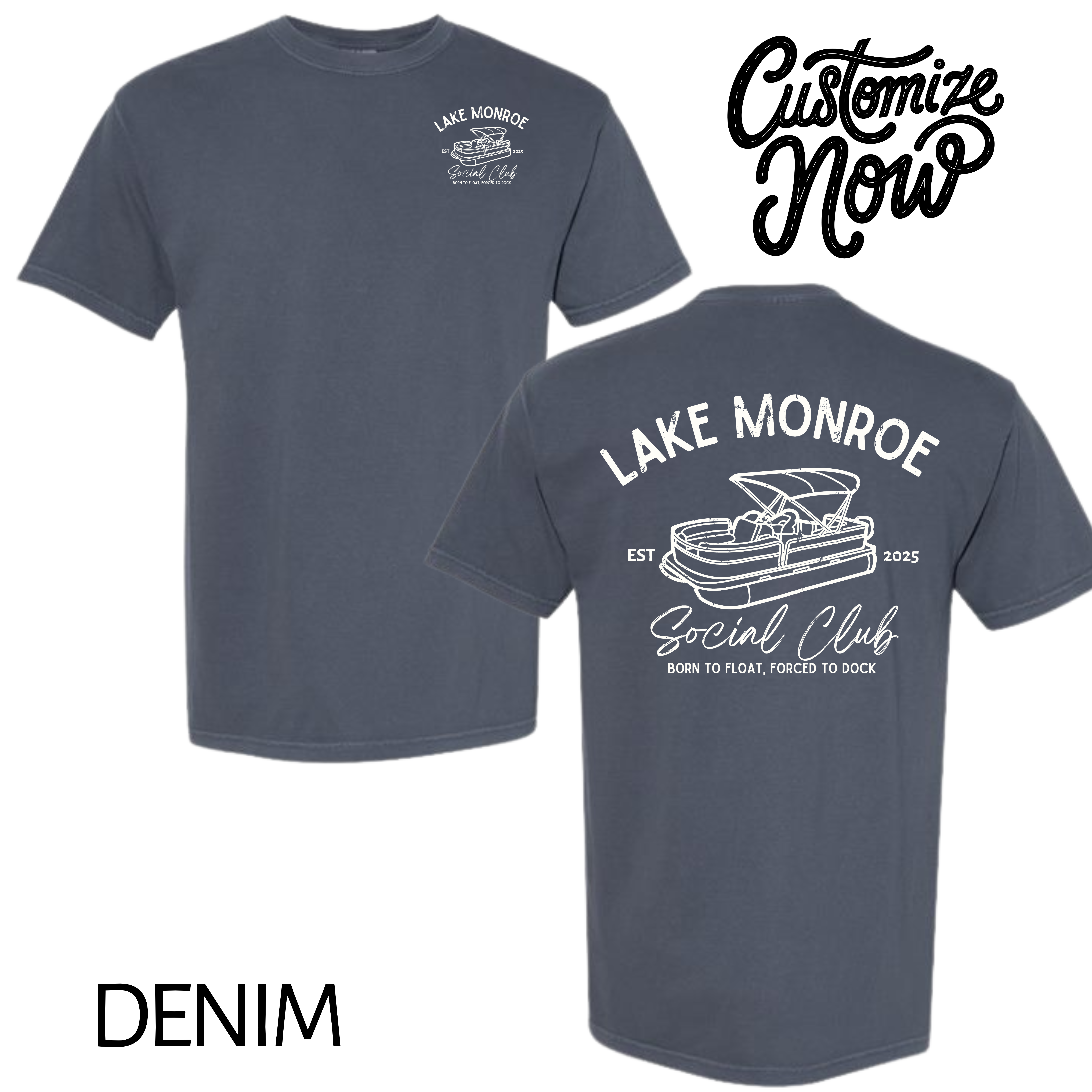 222 PARKSIDE - Wholesale Screen Printed T-Shirt - Unisex - Custom Lake Social Club Front and Back Tee  2