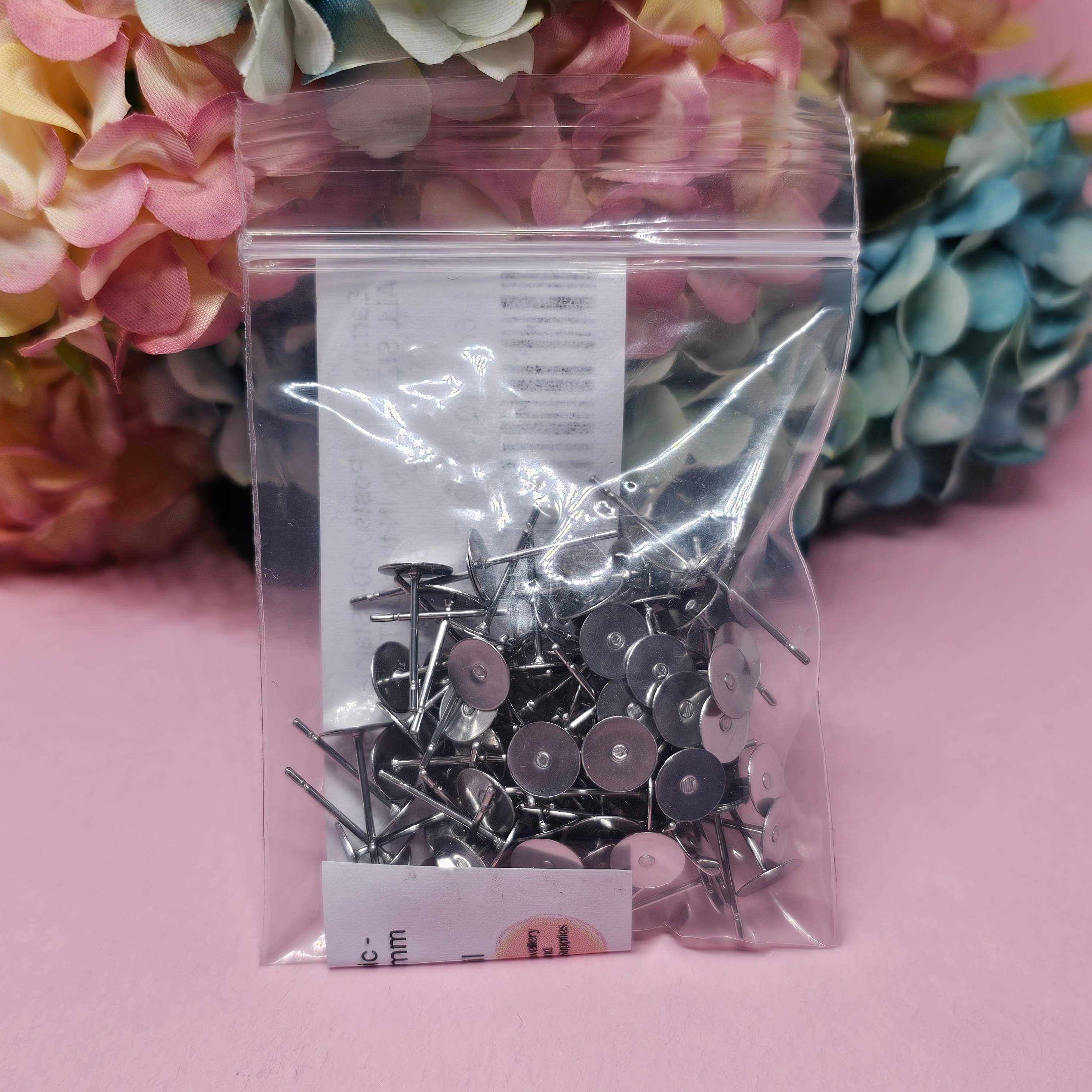 NQ Jewellery & Craft Supplies - Venta al por mayor Material para manualidades - Postes y respaldos de acero inoxidable 304, 100 unidades1