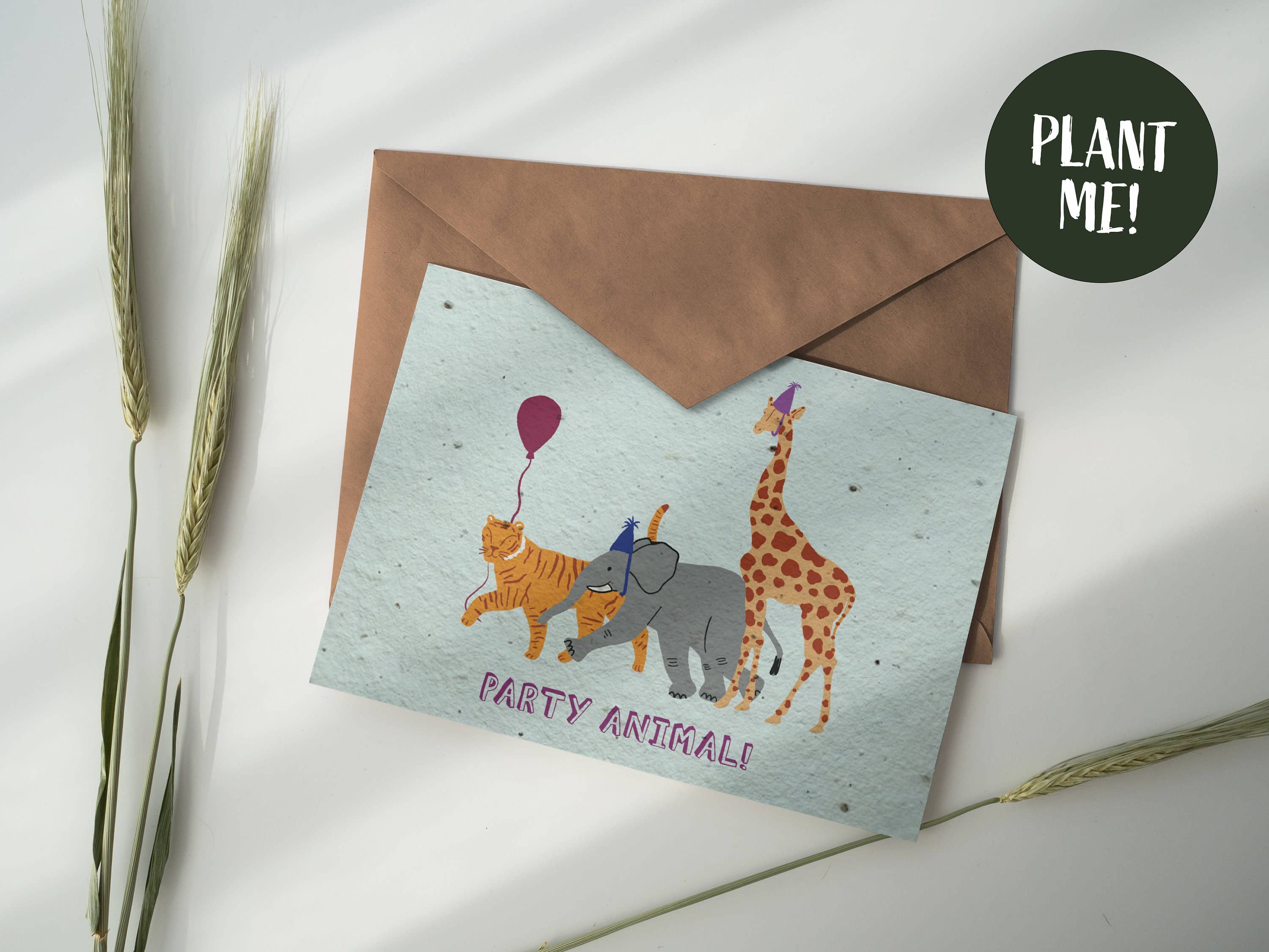 Purcell-Green Studios – wholesale Birthday card – Party Animal Funny Plantable Card