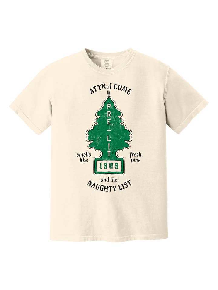 I Come Pre-Lit, Christmas Tree Graphic T-Shirt for wholesale by Schnell Studio