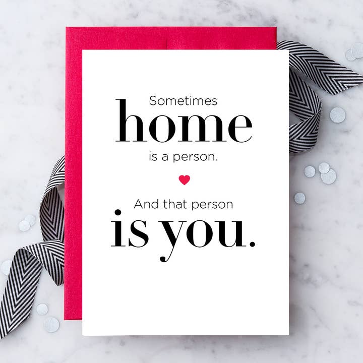 LV71 - Sometines Home is a Person Greeting Card for wholesale by Design With Heart