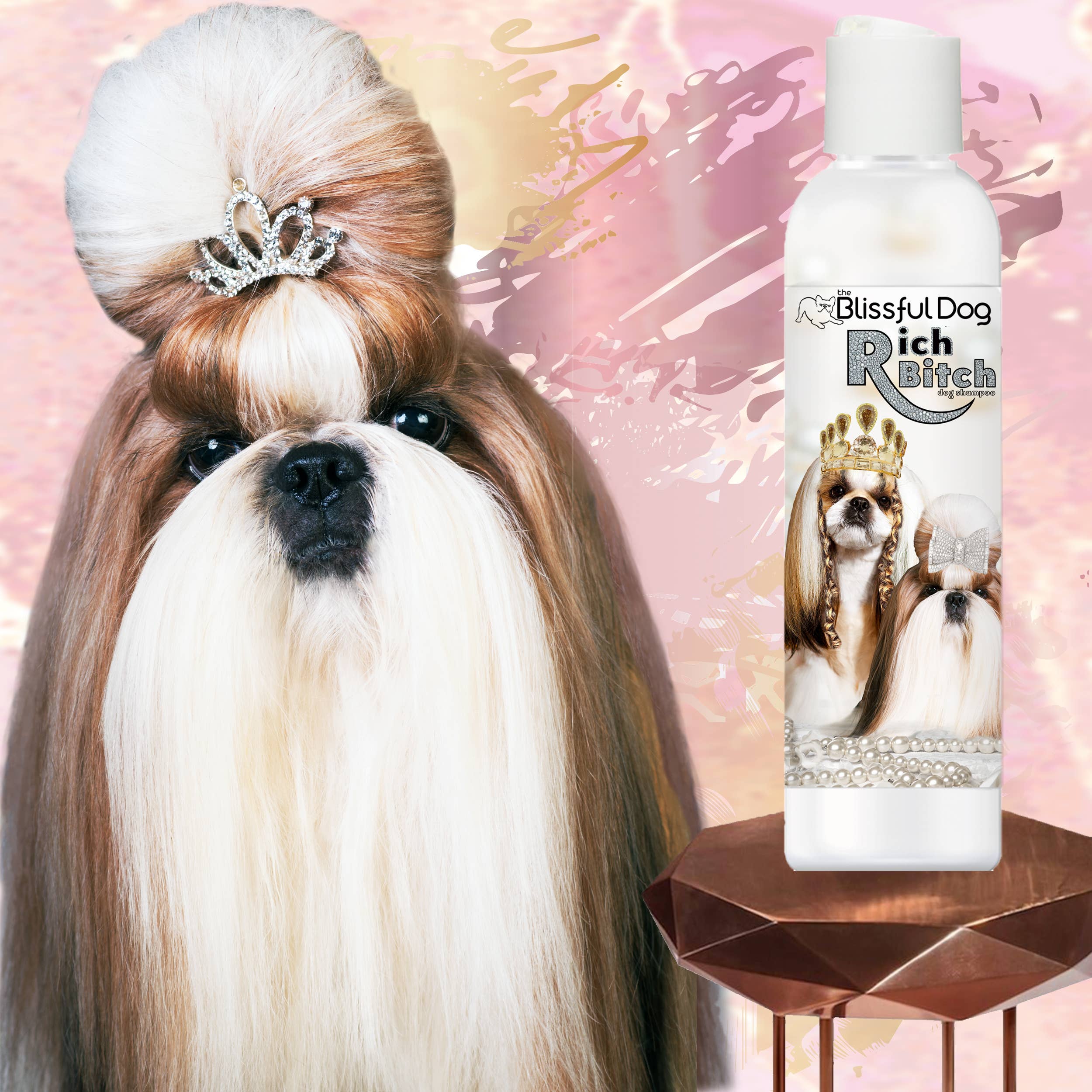 The Blissful Dog - Wholesale Pet Shampoo - Dog - Rich Bitch Dog Shampoo Luxury Diva Dog Cleanser 4, 8 & 16 oz4