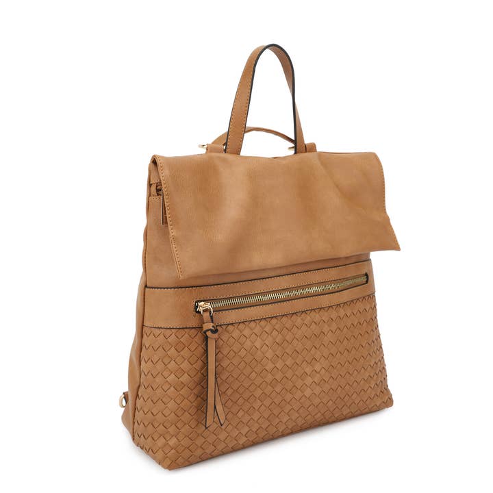 KAYLA+AVA - Wholesale Backpack - Women's - HELENA Woven Flap Backpack