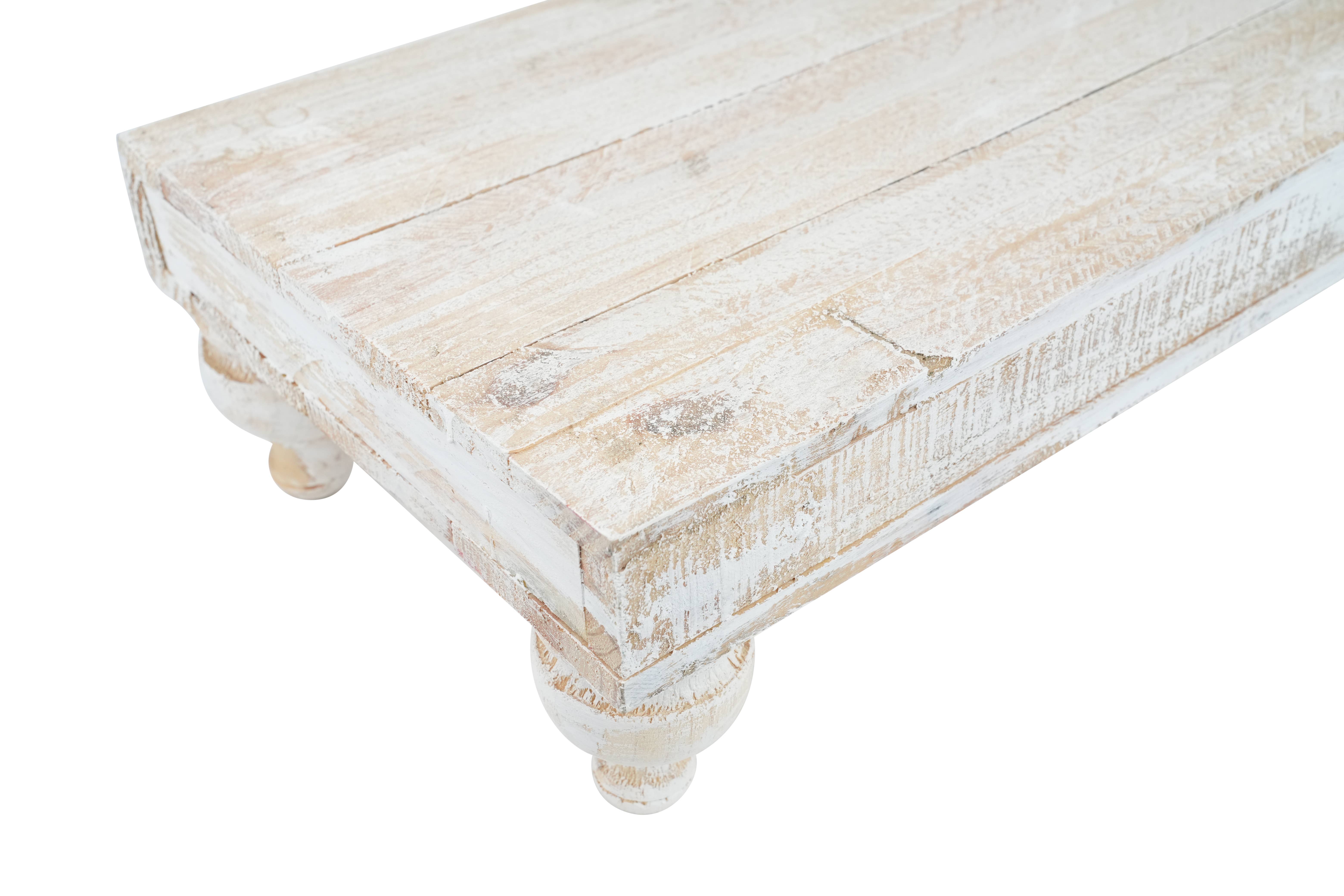 My Amigos Imports - Wholesale Retailer Display - Accessories -  Clemson-20x12 inch-Cake Table-Display-Reclaimed Wood-White2