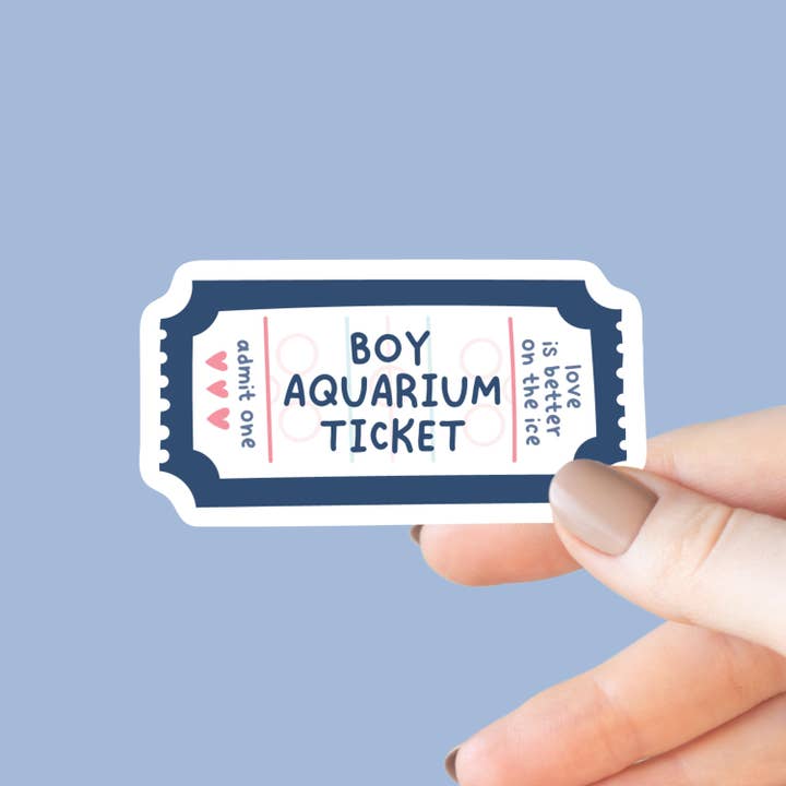 Garçon Aquarium Hockey Autocollant pour la vente par Chapter & Craft Studio