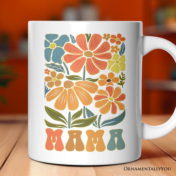 Boho Floral Mama Mug for wholesale by OrnamentallyYou