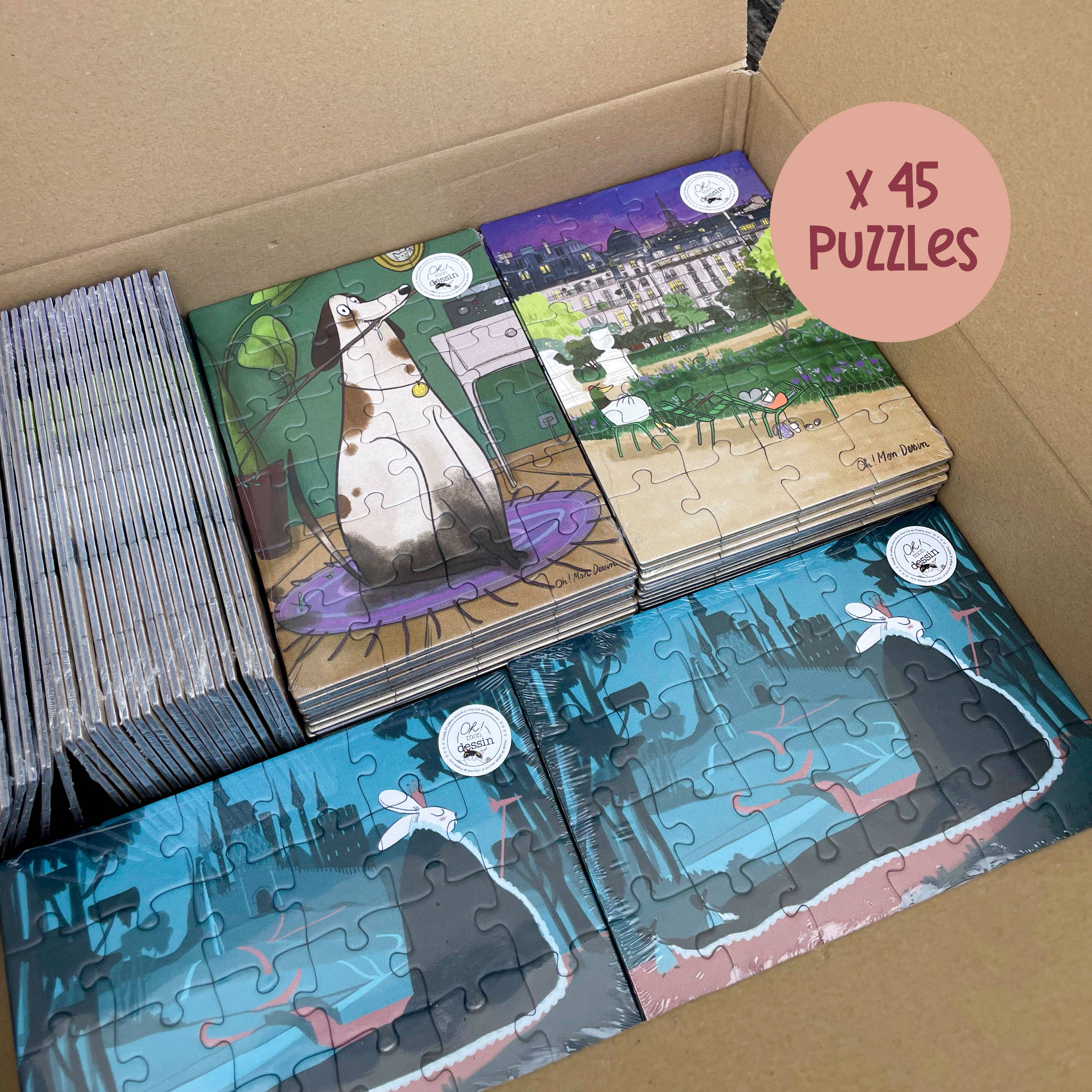 Oh ! Mon Dessin - Wholesale Puzzle - Kids - Boutique Puzzle Pack Made in France – Set of 45 puzzles0