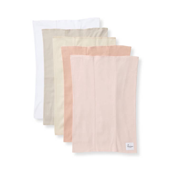 Pink Sand Set of 5 Solid Burp Cloths for wholesale on Faire