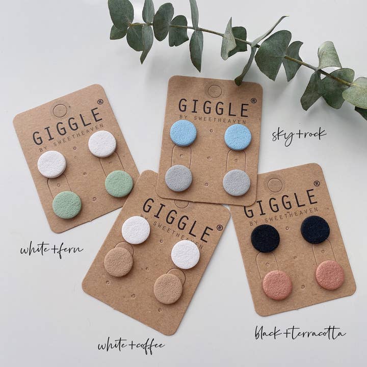Handmade Polymer Clay Stud Packs| Polymer Clay Earrings | Round Gold Map Mini Studs| Bridesmaid Earrings | Personalized Gifts For Her for wholesale by Giggle with Love