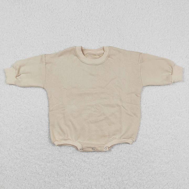 Aier Wholesale - Wholesale Bodysuit (Non-Footed) - Baby - Baby Girls Ivory Long Sleeve Romper Sweaters