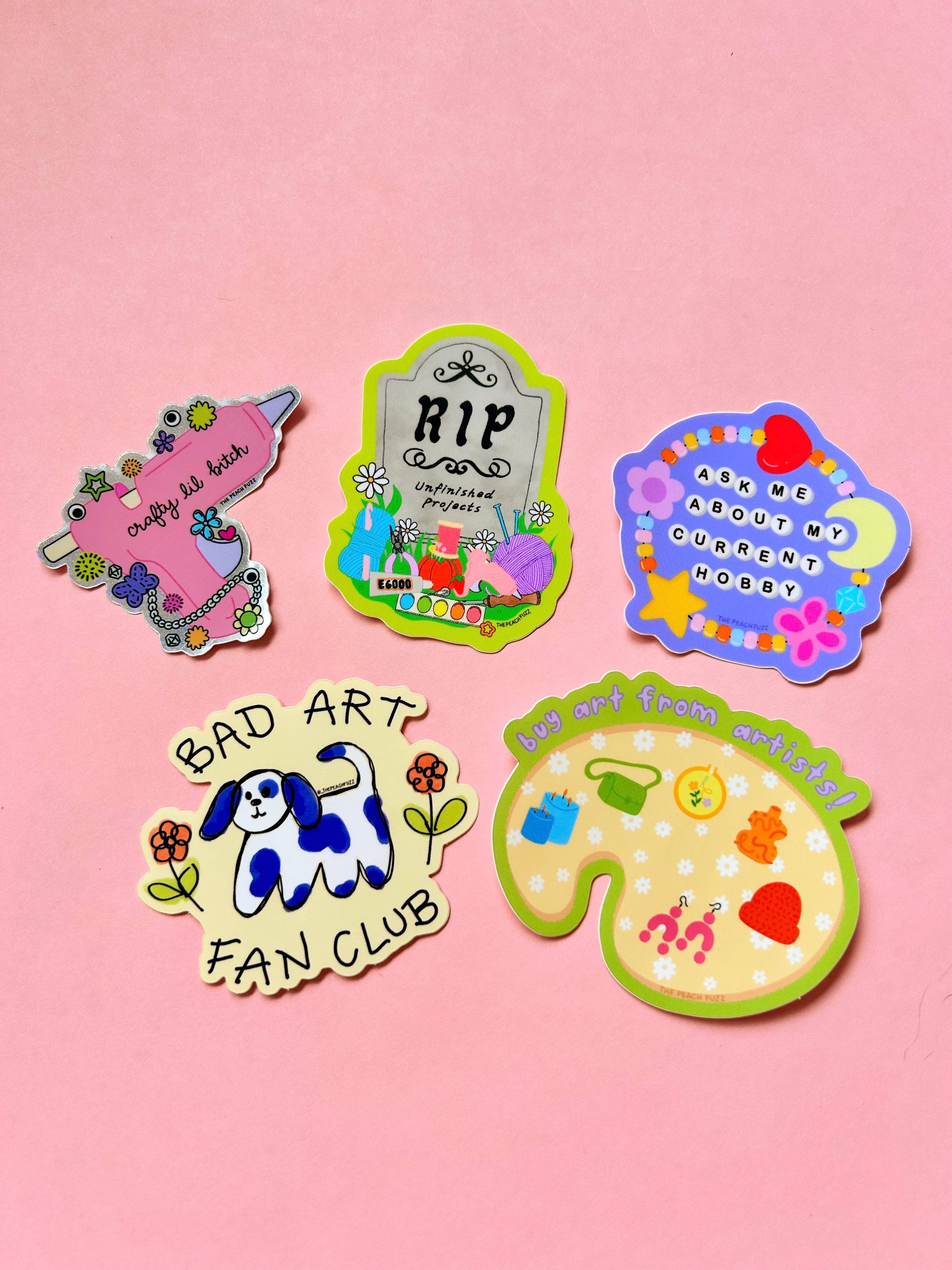 The Peach Fuzz - Wholesale Sticker - Crafty Lil Bitch Hot Glue Gun Glitter Sticker2