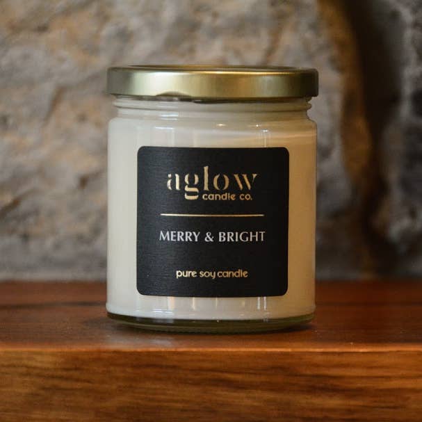 Merry and Bright for wholesale by Aglow Candle Co.