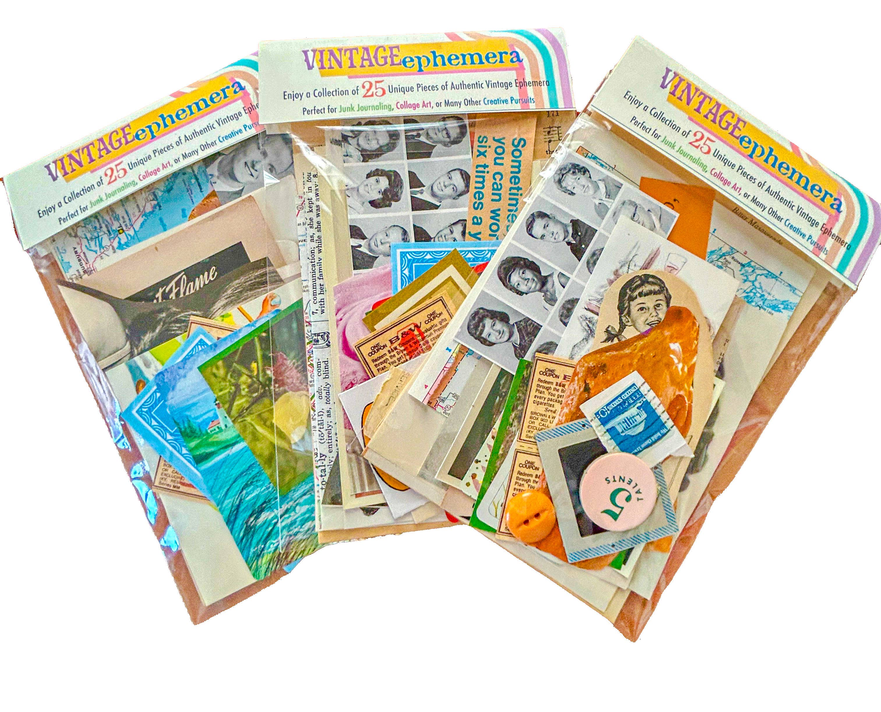 Moonbeam Mercantile - Wholesale Scrapbook - Vintage Ephemera Pack: 25 Authentic Pieces for Junk Journals2