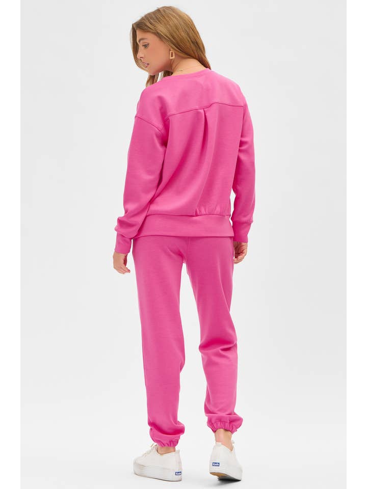 Dear Scarlett - Wholesale Lounge Set - Women's - Crew Neck Pullover + Jogger Set TRVSET-MALIBU11