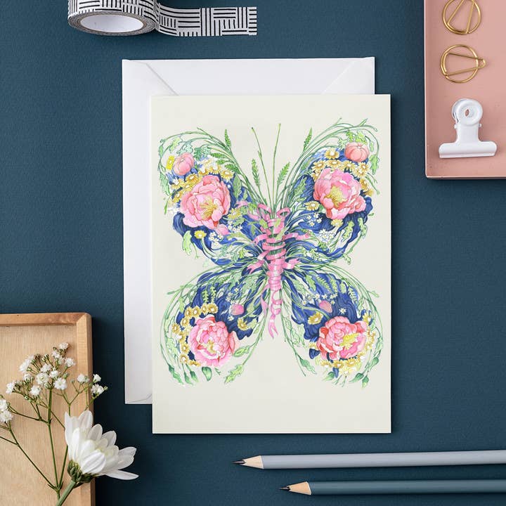Giant Peacock Moth - Greetings Card for wholesale by The DM Collection ( We cover US import Duties)