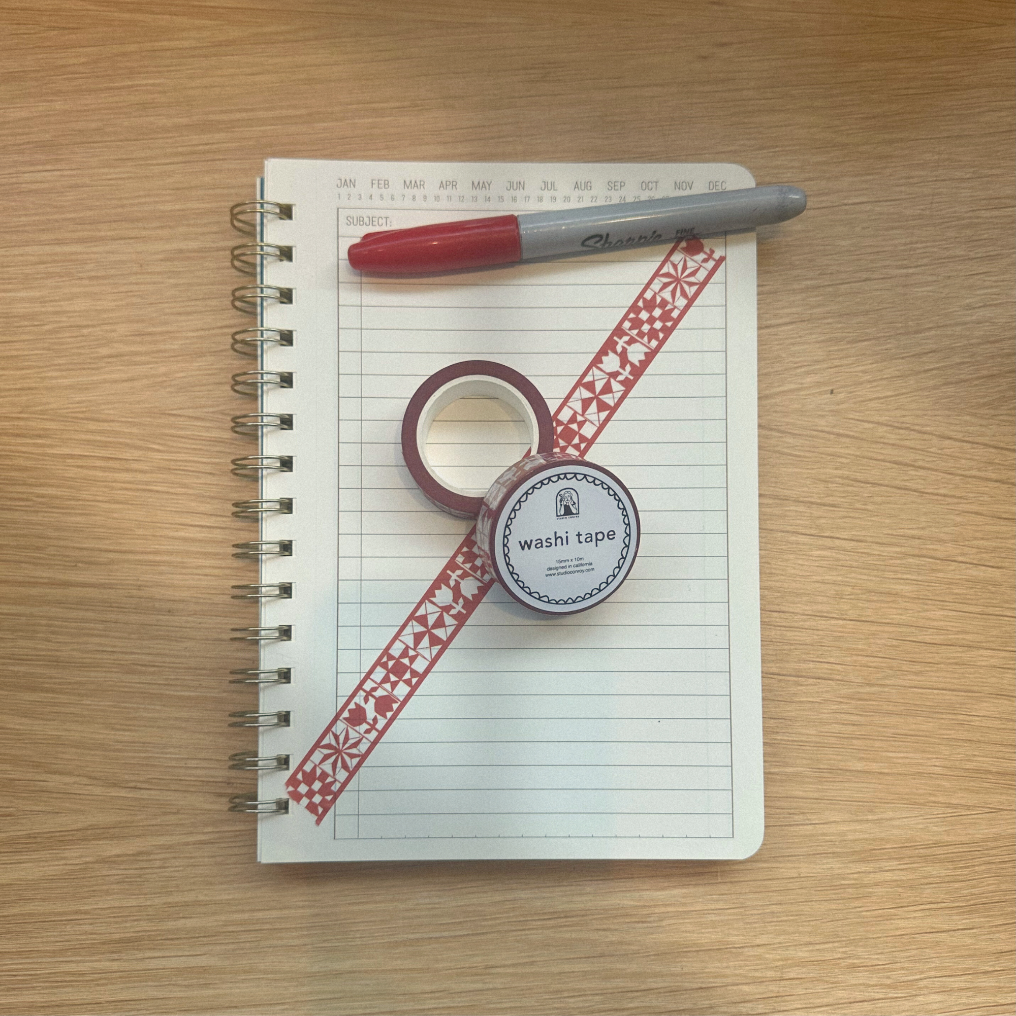 Studio Conroy – wholesale Washitejp – Röd quilt-washi-tejp2