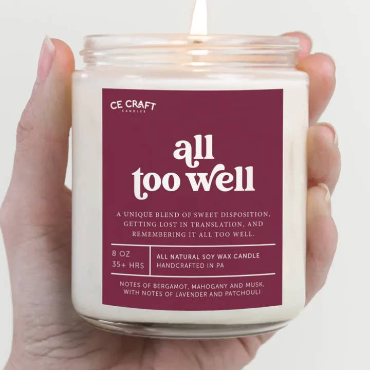 CE Craft Co - Wholesale Jar/Filled Candle - All Too Well Scented Candle0