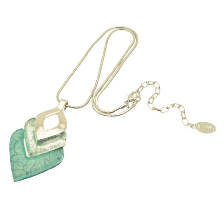 Mint Green Diamond Resin Necklace for wholesale by Miss Milly Limited