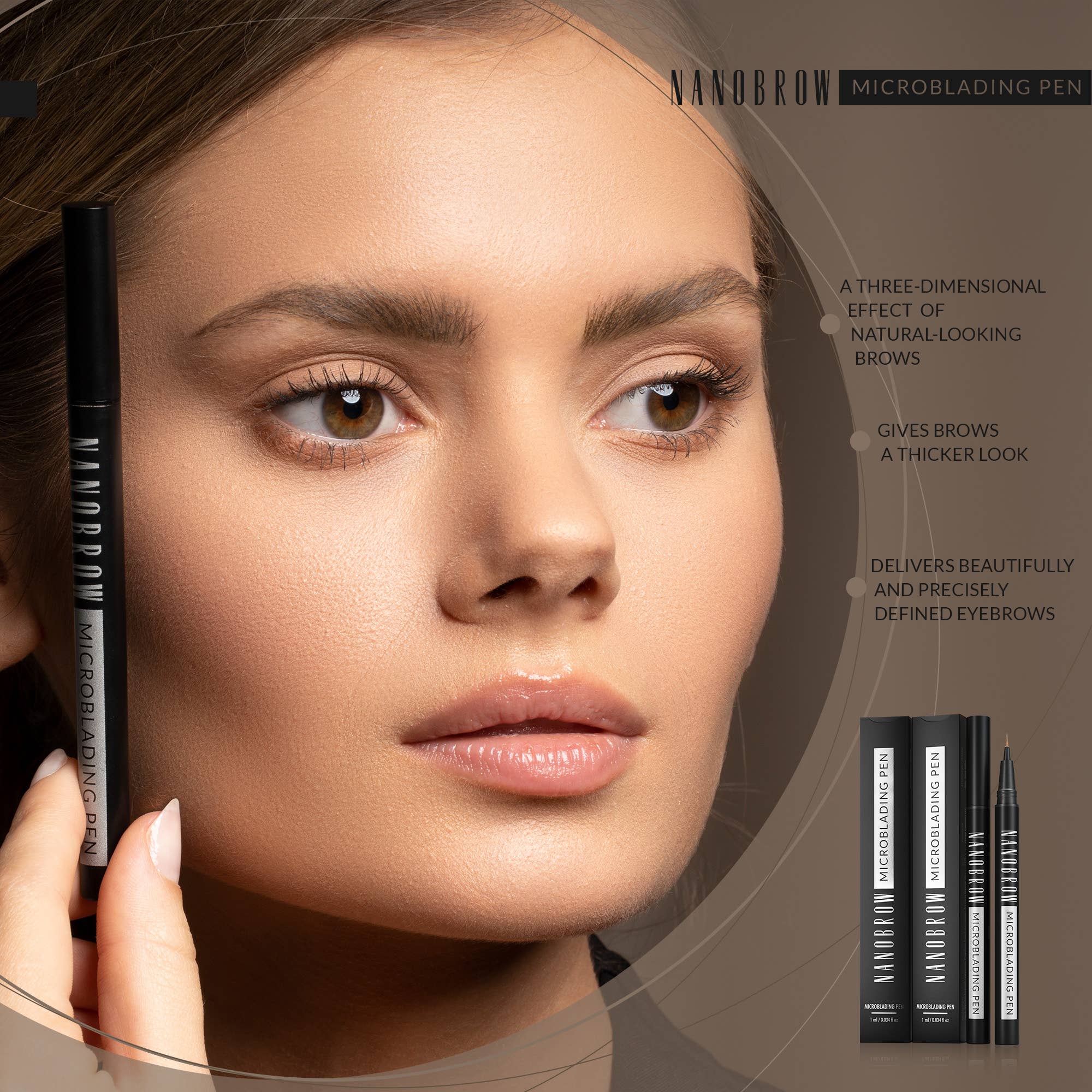 Everett Cosmetics - Wholesale Eyebrow Pencil/Filler - Nanobrow Microblading Pen Warm Blonde- brow makeup pen4