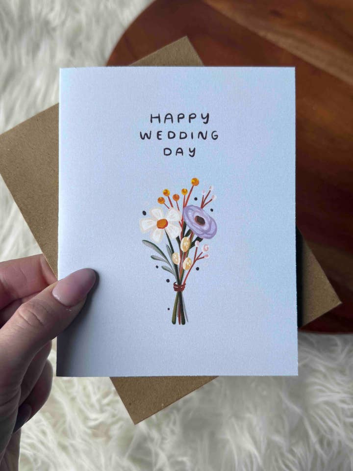 "Happy wedding day" Wedding Cute Bouquet Card and other Purchase Wholesale hl1738. Free Returns & Net 60 Terms on Faire trending on Faire.