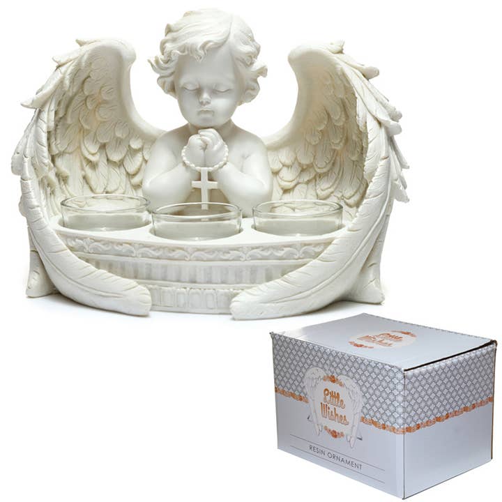 Puckator Ltd - Wholesale Candle Holder - White Cherub 3 Tea Light Candle Holder
