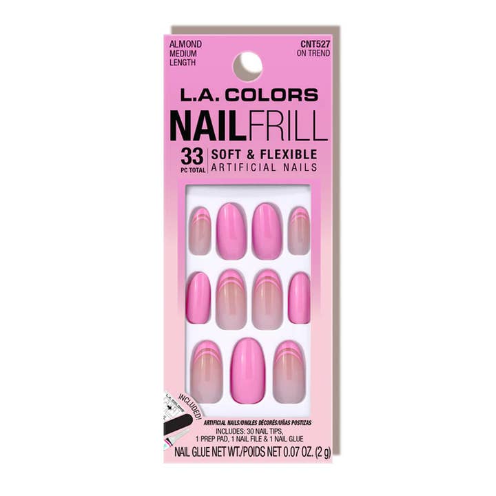 PINEAPPLE Beauty - Wholesale Press-On/Fake Nails - LA Colors CNT527 On Trend Nail Frill Artificial Nails - 3