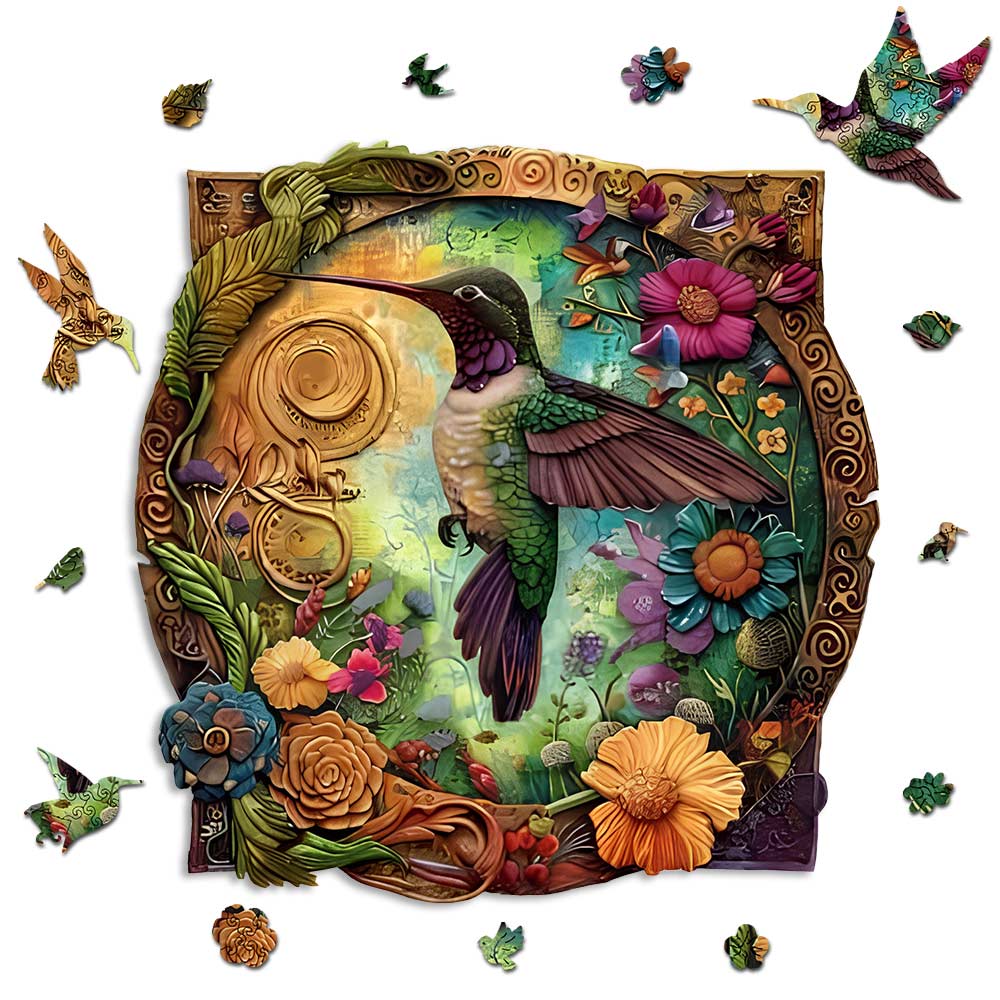 Crafthub - Wholesale Puzzle - Adult - Vibrant Blossom Hummingbird - Jigsaw Puzzle1