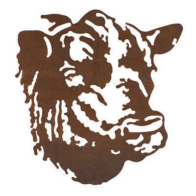 Decoración mural de metal con forma de toro para jardín para venta al por mayor de Overwrought