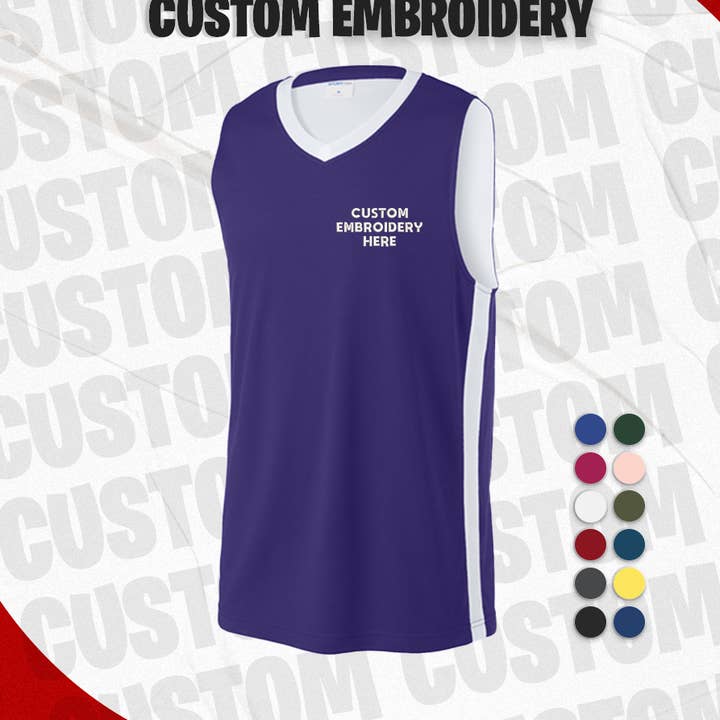 Men's Custom Embroidered Rival Basketball Rev Jersey (6Pcs) for wholesale by TSS Printing