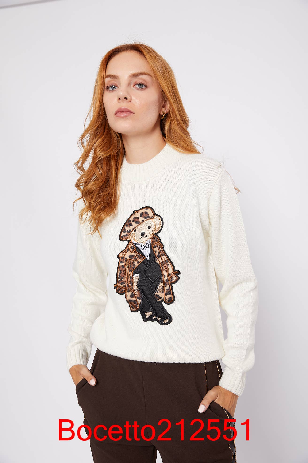 Bocetto - Wholesale Knit Sweater - Women's - Teddy Bear Jersey1