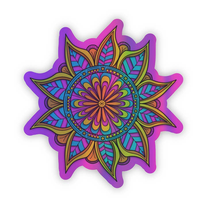 Holografischer Mandala-Aufkleber für den Großhandel von Jones Sticker Co