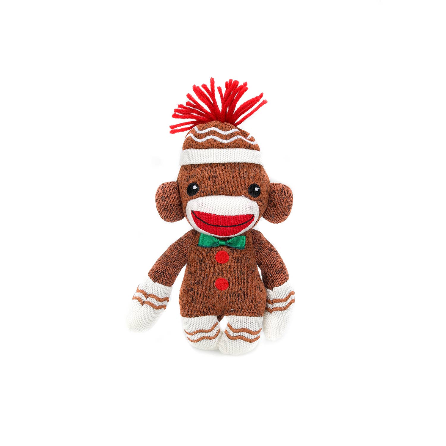Plushland - Wholesale Stuffed/plush toy – Kids & baby - 6″ Brown Christmas Sock Monkey | Holiday Monkey Plush Toy